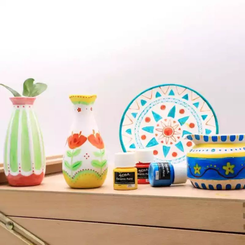 Màu sơn vẽ kính gốm sứ thủy tinh Mont Marte Signature Ceramic Paint 6 màu x 12ml