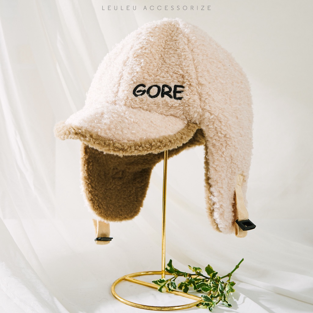 Mũ lông chữ GORE dây cài xinh xắn leuleu.accessorize