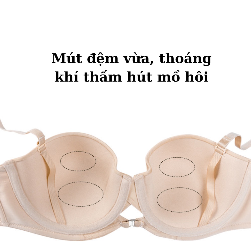 Áo Ngực Không Dây Mút Mỏng, Áo Lót Nữ Có Gọng Cúp Ngang, Su Trơn Thoáng Mát ZANA BRA A360
