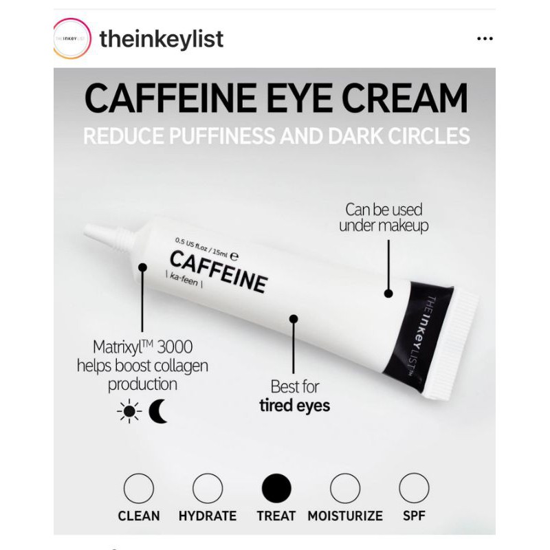 [ The INKEY List ] Kem mắt Caffeine Eye Cream