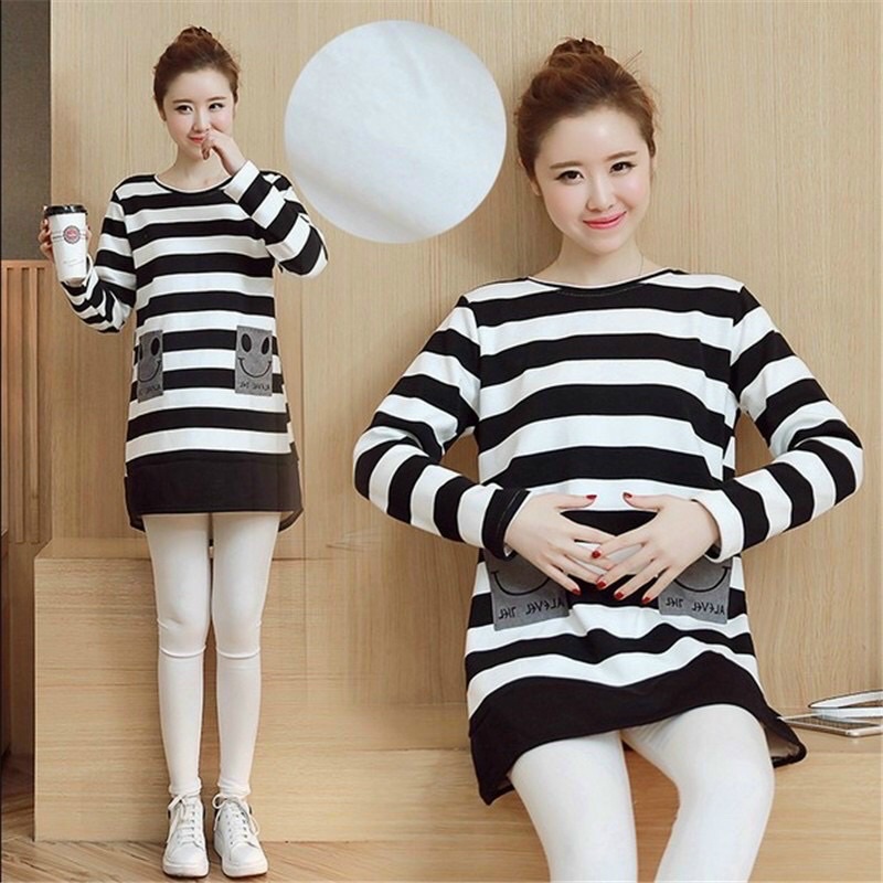 Áo bầu dáng dài kẻ đen trắng - panda shirt 250