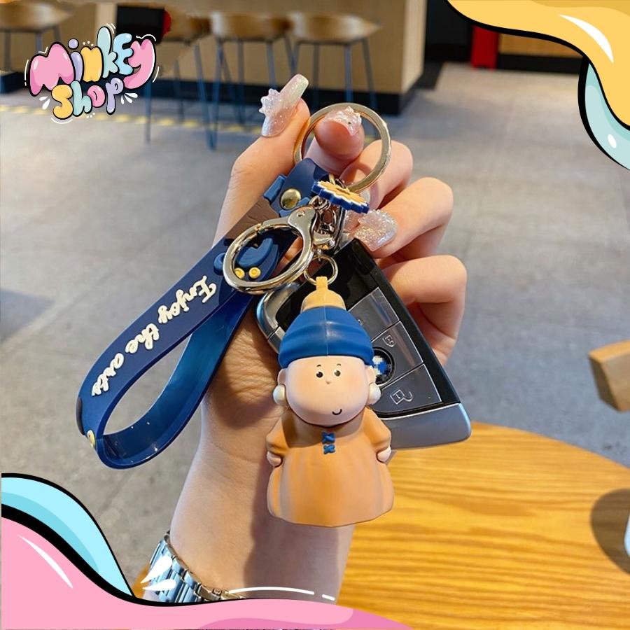 Móc khóa Những bé nghệ sĩ mặt trăng dễ thương phụ kiện túi xách ô tô Ba lô cute 02MKBe -Minkey