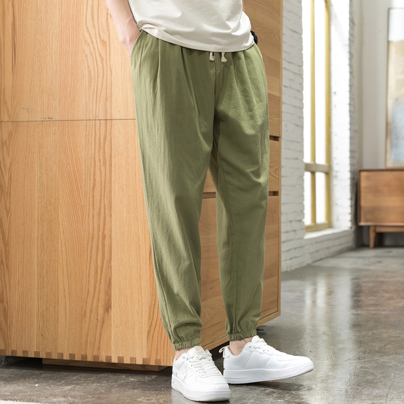 Quần Lanh cotton Ống Rộng Vừa Vặn Kiểu Trung Hoa Cho Nam FARUILINE MEN022