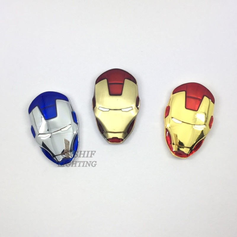 Decal Dán Xe Hơi Hình Iron Man 3d Bằng Kim Loại