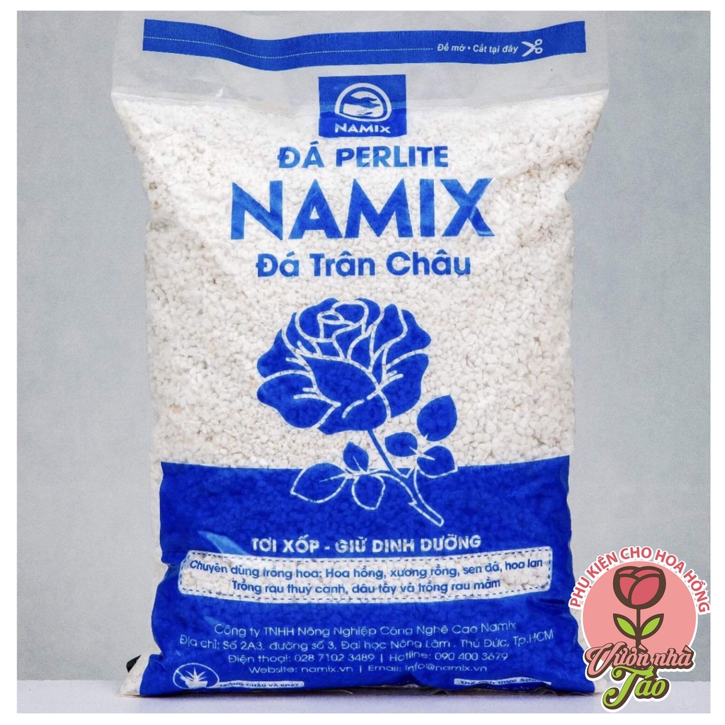 Đá Perlite- đá trân châu Namix- làm giá thể trồng hoa-TÚI 5DM