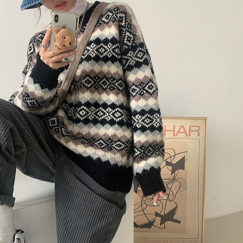 Áo sweater SUXI tay dài dáng rộng phong cách Hàn Quốc thời trang mùa thu năm mới thường ngày dành cho nữ