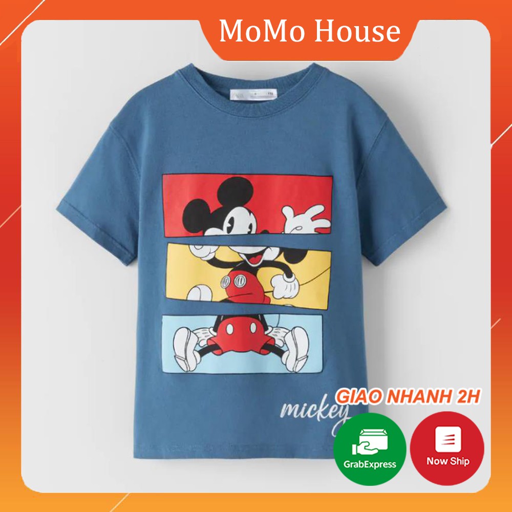 Áo Thun Bé Trai Mickey Mouse Xanh Dương