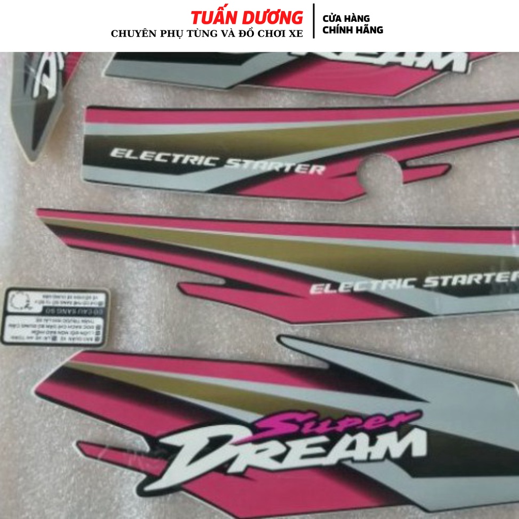 Tem xe Super DREAM hàng đẹp, Tem hàng đẹp lắp được cả dream thái và dream việt các đời