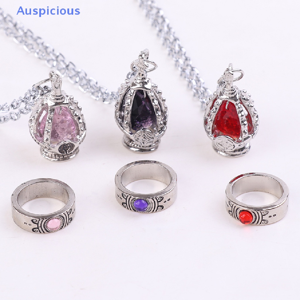 Set 2 Vòng cổ + Nhẫn + Mặt Đá Quý Nhân Tạo + Vòng cổ Phim Anime Puella Magi Madoka Magica