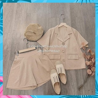 [HOT] [SALE] [ẢNH THẬT+VIDEO] Set Áo Vest Đũi Mix Quần Sooc Ống Rộng - Mã OH89