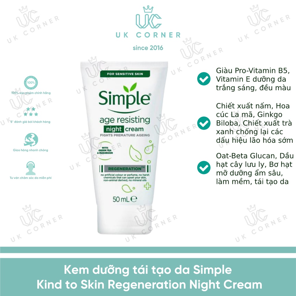 Kem dưỡng chống lão hóa Simple Regeneration Age Resisting 50mL