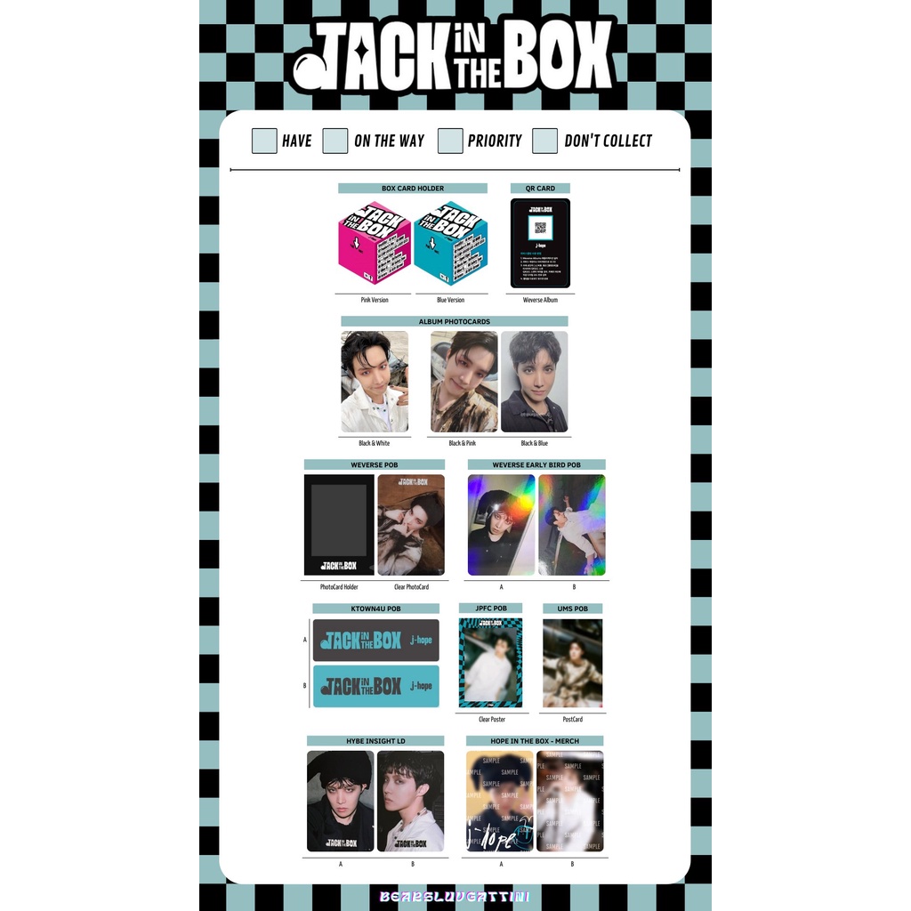 Bộ ảnh nhạc Album Jack In The Box Jhope BTS chính hãng Weverse - Có sẵn