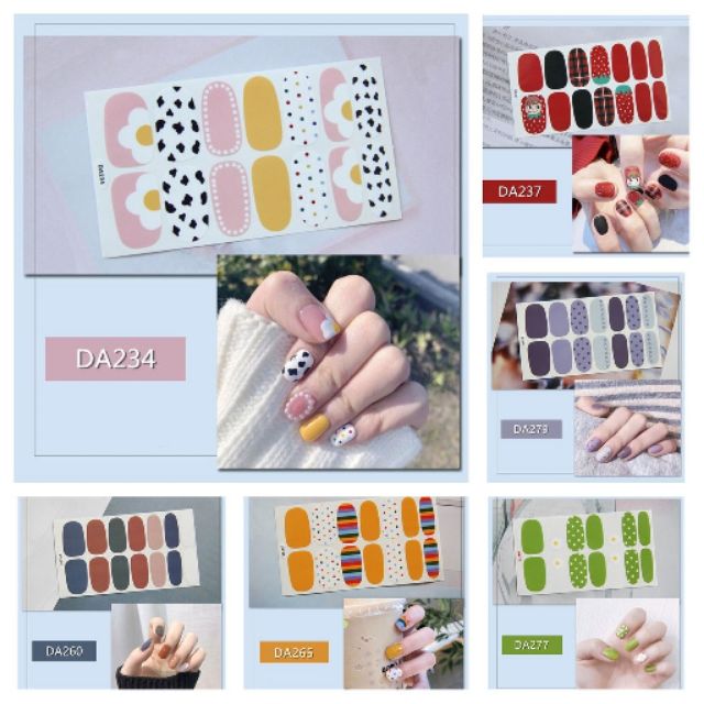 Sticker Dán Móng Tay Trang Trí siêu xinh xắn tiện lợi không thấm nước Nail Decal- Phần 4