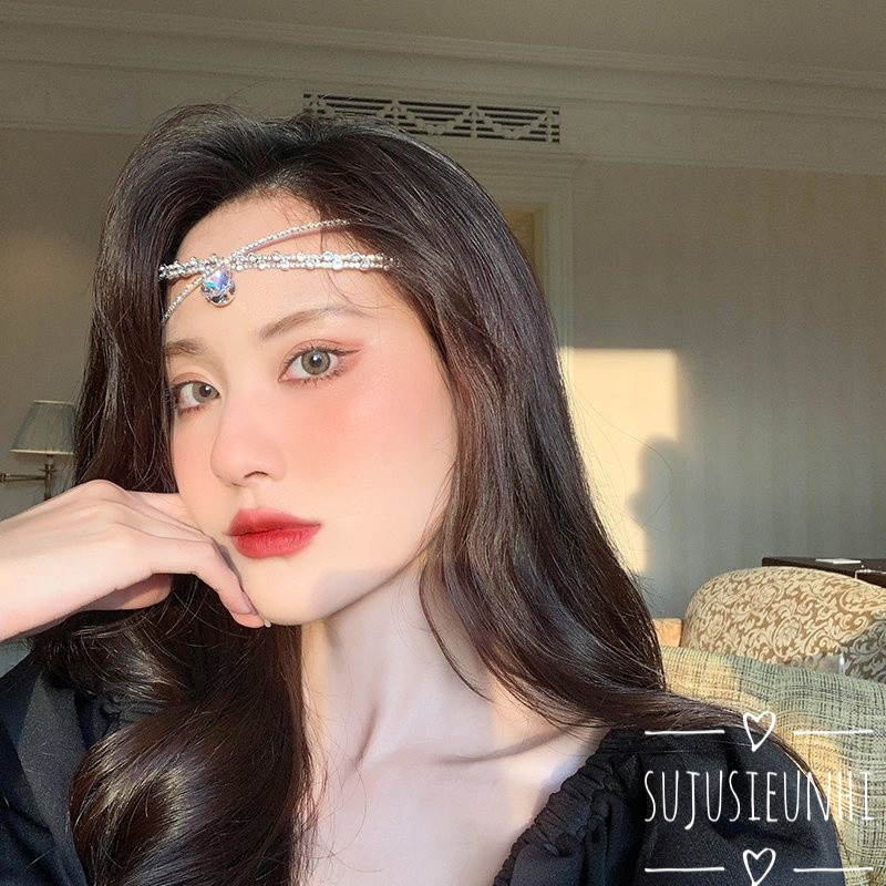 Vòng choker đính giọt nước 3 trong 1 đeo cổ-đeo đầu-đeo trán