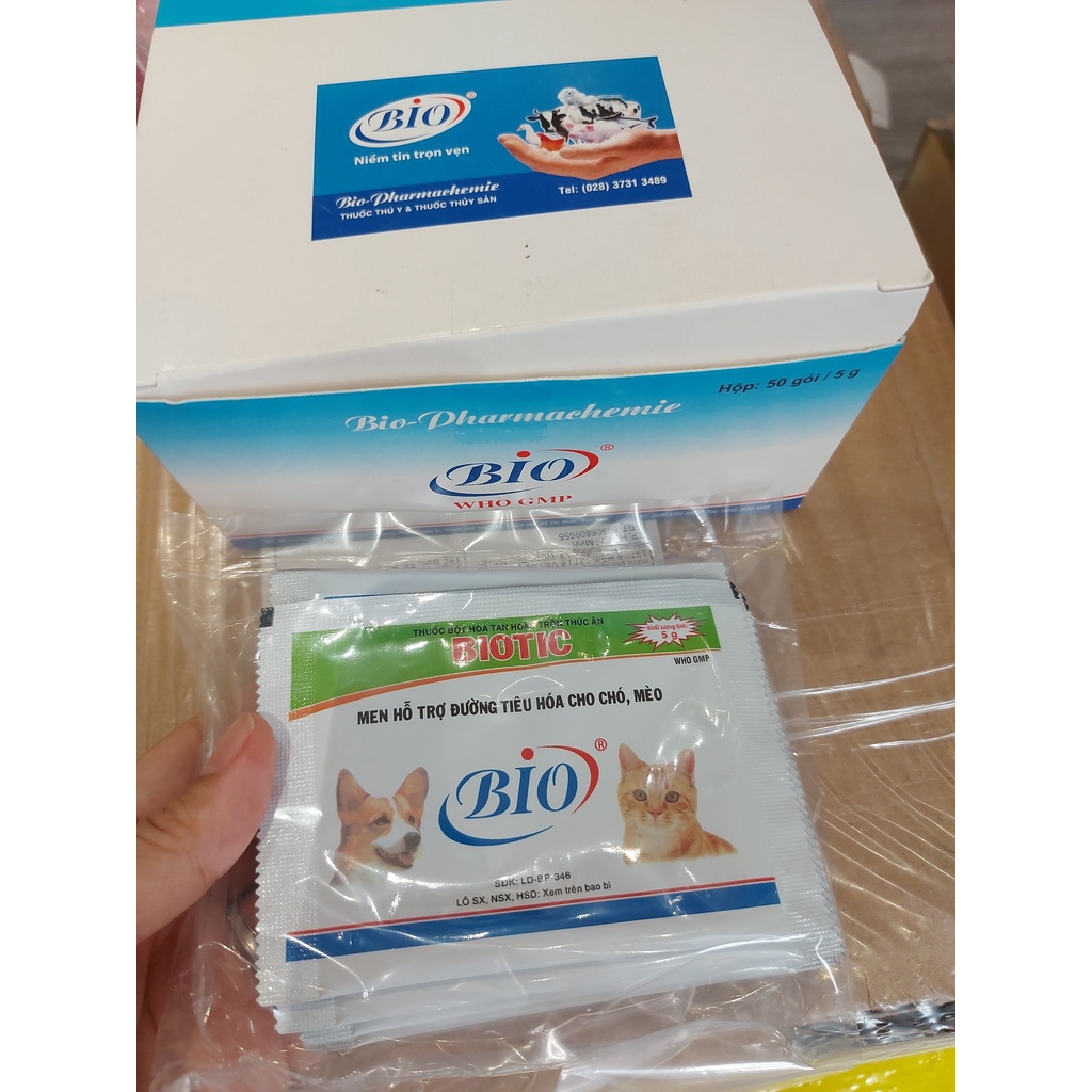 Men tiêu hóa cho chó mèo Biotic/ Men vi sinh hỗ trợ tiêu hóa chó mèo Bio - Gói 5 gram