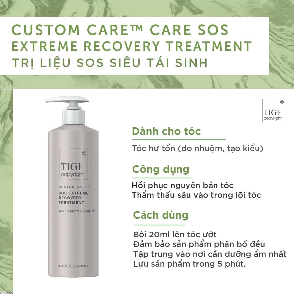 Kem phục hồi tái sinh TIGI COPYRIGHT SOS EXTREME RECOVERY TREATMENT 450ml chính hãng