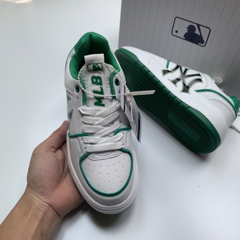 Giày MLB liner 2022 xanh bản trung tăng chiều cao.Tặng hộp,tất,lọ tẩy