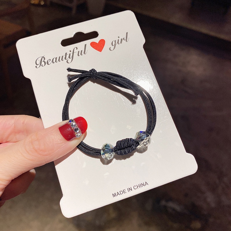 Dây Cột Tóc Đính Hạt Pha Lê Nhiều Màu Sắc Đơn Giản Cho Nữ