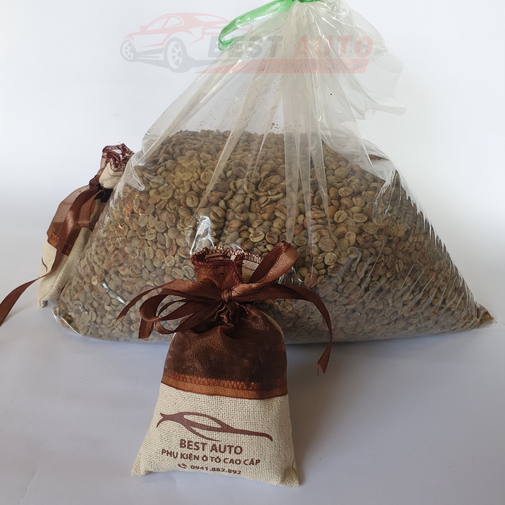 Túi cafe khử mùi ô tô không hóa chất 100g, túi cà phê treo xe ô tô, chống say xe khử mùi điều hòa, nguyên chất-Best Auto