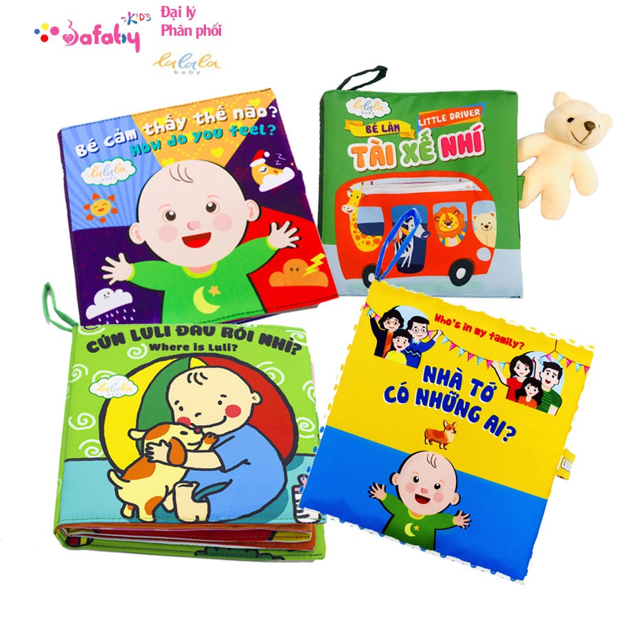 [SONG NGỮ] Bộ Sách Vải Cho Bé, Đồ Chơi 2 Trong 1 Vừa Học Vừa Chơi Giúp Bé Phát Triển Não Bộ Sớm
