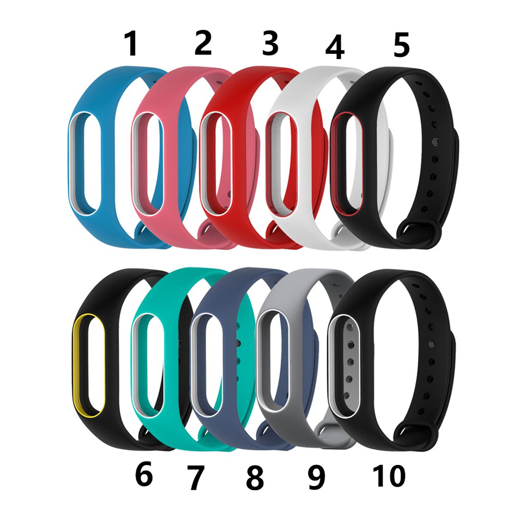 Silicone Dây Đeo Thay Thế + 2 Miếng Dán Bảo Vệ Màn Hình Cho Xiaomi Mi Band 2