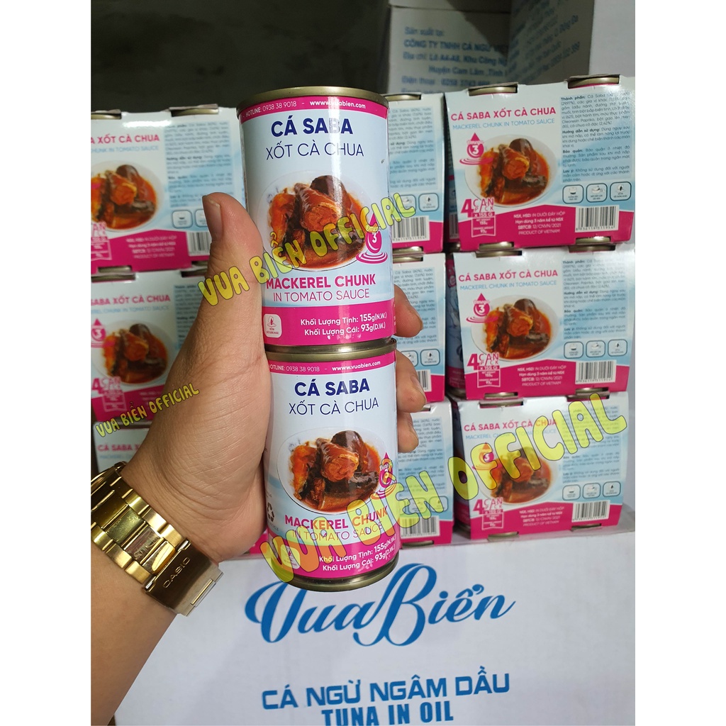 CÁ SABA XỐT CÀ CHUA VUA BIỂN CHÍNH HÃNG - MACKEREL CHUNK TOMATO SAUCE 155g - HSD 10/12/2024