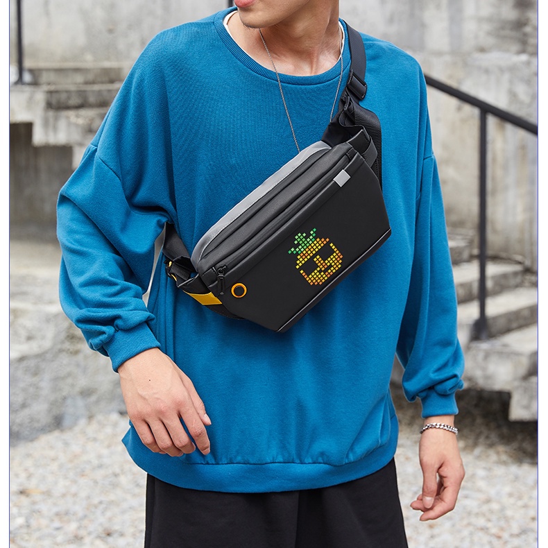 Chest bag, shoulder bag, sports shoulder bag, digital printed pixel bag, waist bag for men and women