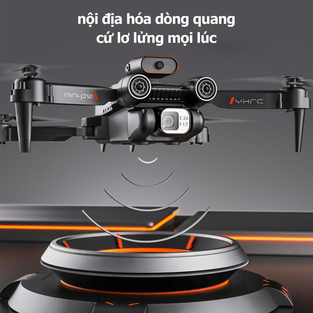 Flycam P12 Pro Drone mini   Chụp ảnh trên không UAV HD camera  8K tránh chướng ngại vật gấp