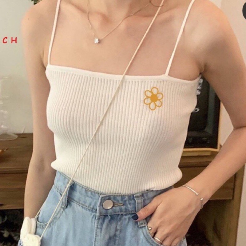 ÁO 2 DÂY HOA CÚC 🌼 ÁO Hai Dây Quây Len Tăm Zip Đen Trắng Rẻ 🌼 | BigBuy360 - bigbuy360.vn