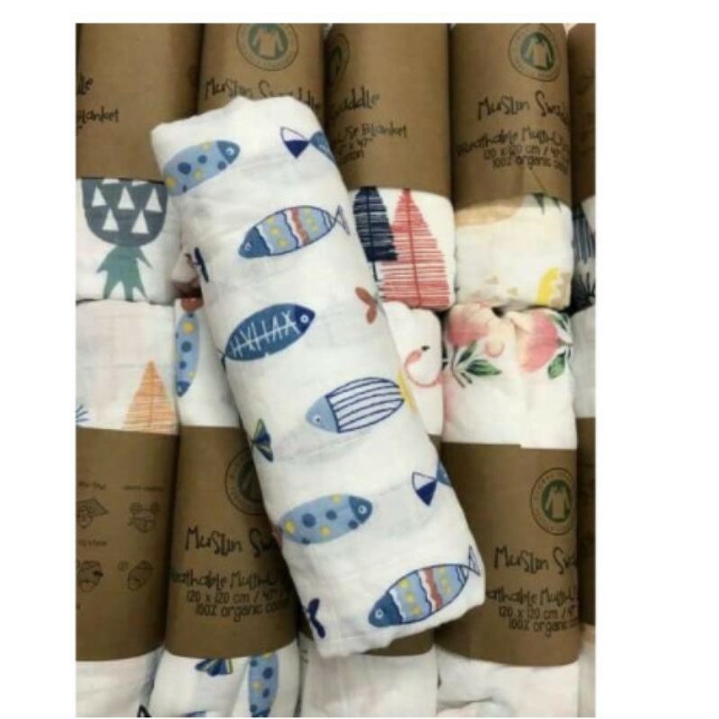 Khăn Tắm Sợi Tre Muslin 2 Lớp Cho Bé Sơ Sinh Size To