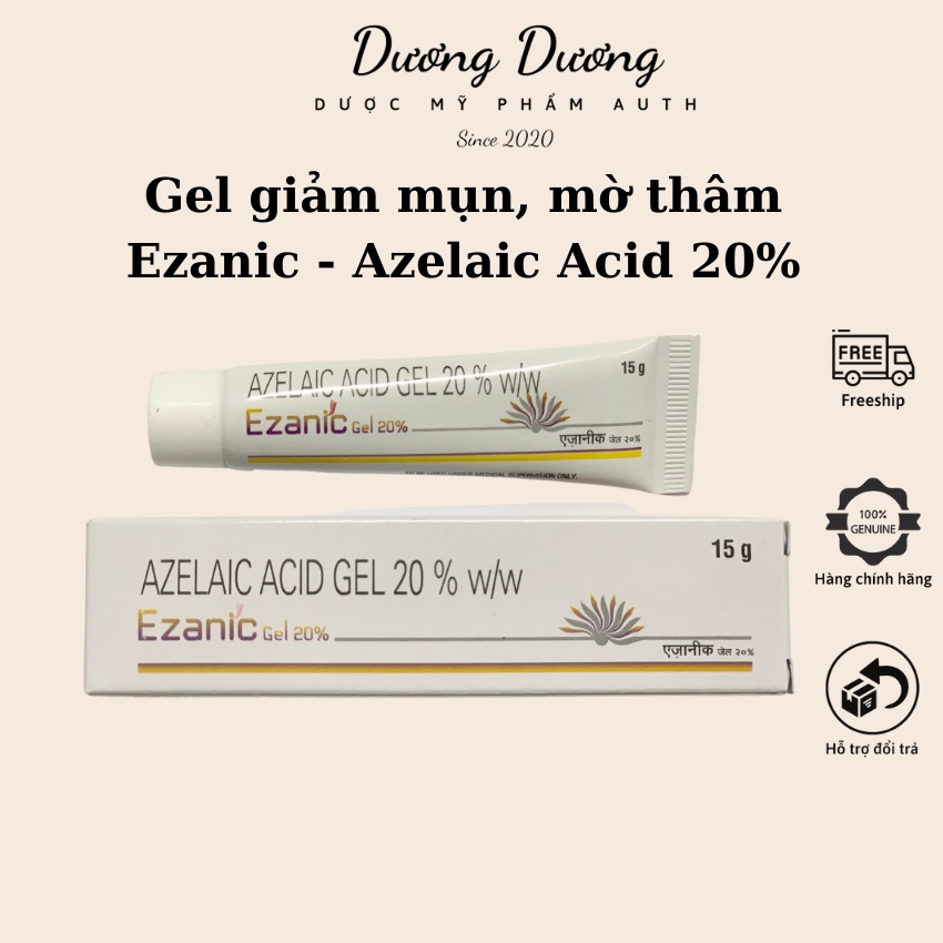 Giảm Mụn Ezanic Gel (15g) - 20% azelaic acid, giảm mụn, làm mờ thâm mụn, dưỡng trắng sáng da