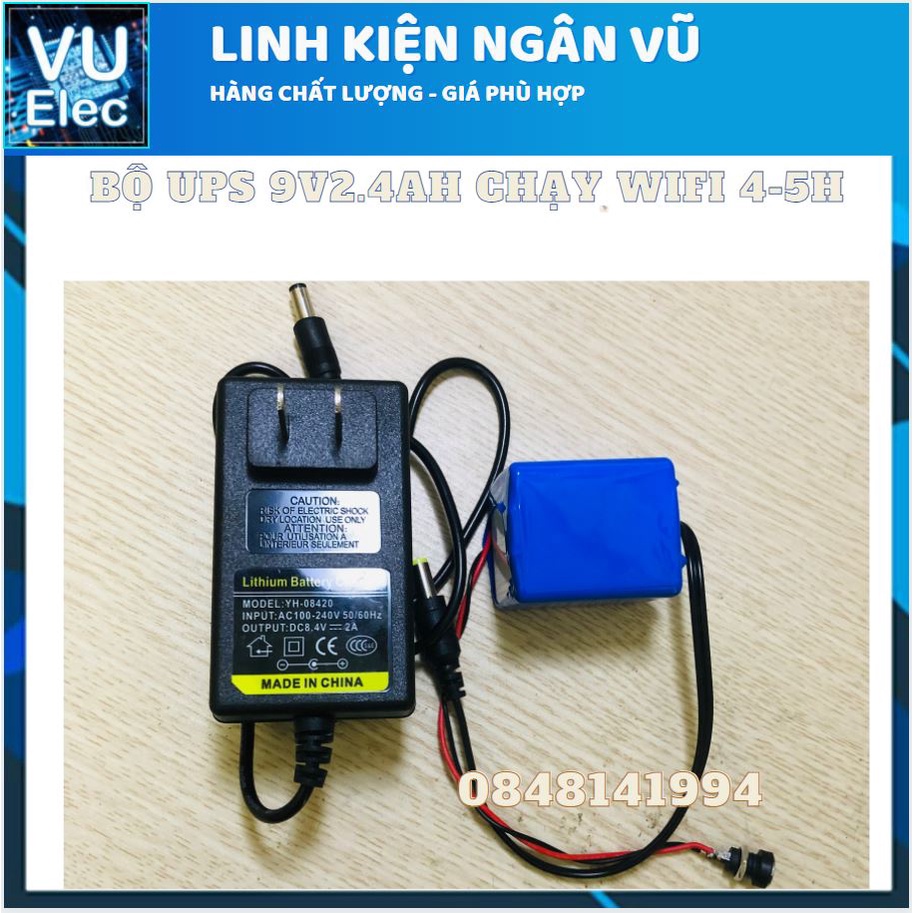 Bộ lưu điện Wifi - Camera - UPS 12V 3Ah / 9V 2.4Ah / 5V4.8Ah (chạy wifi được 4-5 / 9 giờ) kèm Nguồn bảo hành 3 tháng