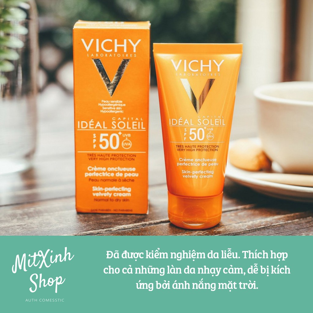 Kem Chống Nắng Không Gây Nhờn Rít Không Màu SPF50 Vichy Capital Soleil - Cam kết hàng chính hãng