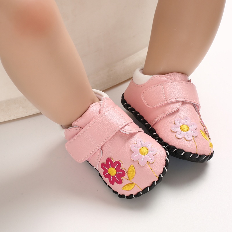 Giày Da Đa Sắc Đế Cao Su Chống Trượt Cho Bé Sơ Sinh