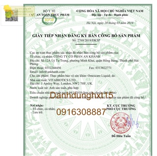 Canxi nước Osteocare Liquid 200ml của Uk