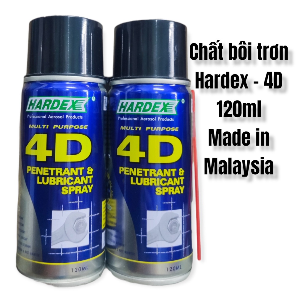 Chất bôi trơn, chống rỉ sét đa dụng Hardex 4D - 120ml - Made in Malaysia