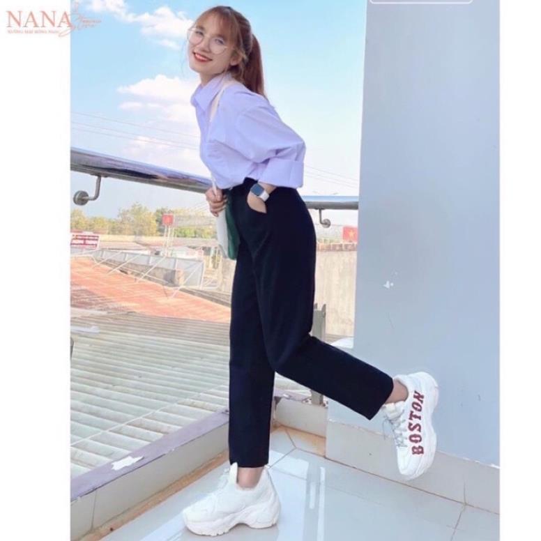 Áo Sơ Mi Nữ Tay Dài Học Sinh Đi Học Có Túi Form Rộng Basic Loại 1( Hàng Sẵn)