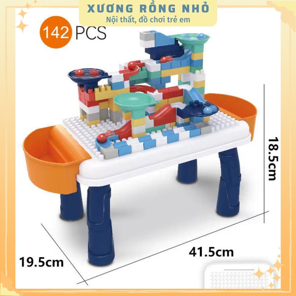 Bàn lego cho bé, lego city cầu trượt thả bóng đồ chơi trí tuệ cho bé