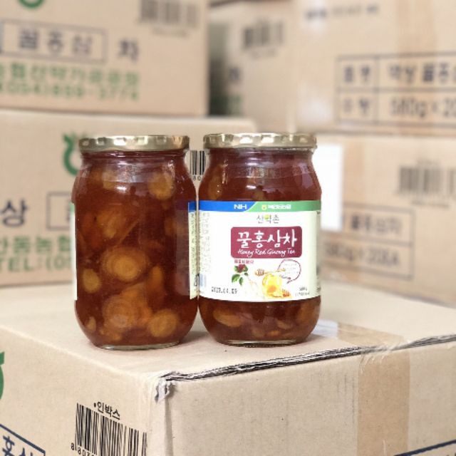 [CÓ TÚI XÁCH] Nhân sâm lát ngâm mật ong Nonghuyp Hàn Quốc 580g cao cấp làm quà tặng