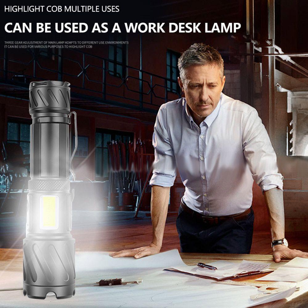 Đèn Pin Xhp160 + Cob Siêu Sáng Tiện Dụng Cho Các Hoạt Động Ngoài Trời