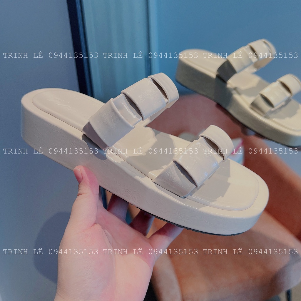 Dép Hai Quai Ngang Nữ Quai Gấp Cao 3cm Thời Trang Hot Trend Cao Cấp TRINH LÊ SHOP GIÀY DÉP TL1592