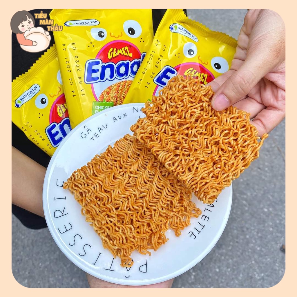 Snack mì tôm Enaak ăn liền vị gà, mì trẻ em hương gà ăn liền indonesia giòn ngon đồ ăn vặt Hà Nội | Tiểu Màn Thầu Store