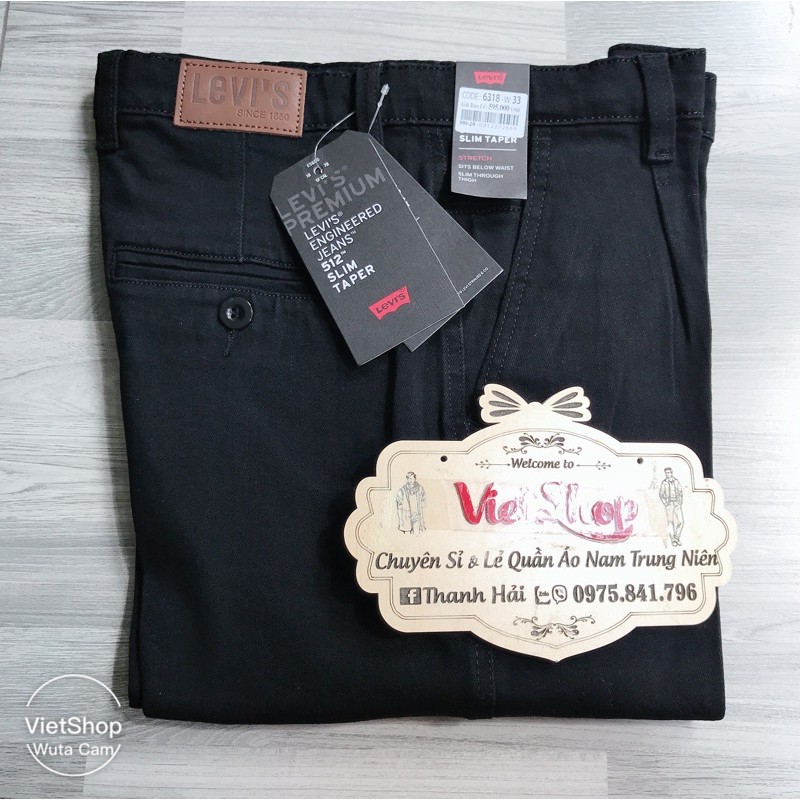 Quần bò dài nam trung niên túi chéo dáng thụng chất co giãn hàng cao cấp Levi’s đẹp | BigBuy360 - bigbuy360.vn