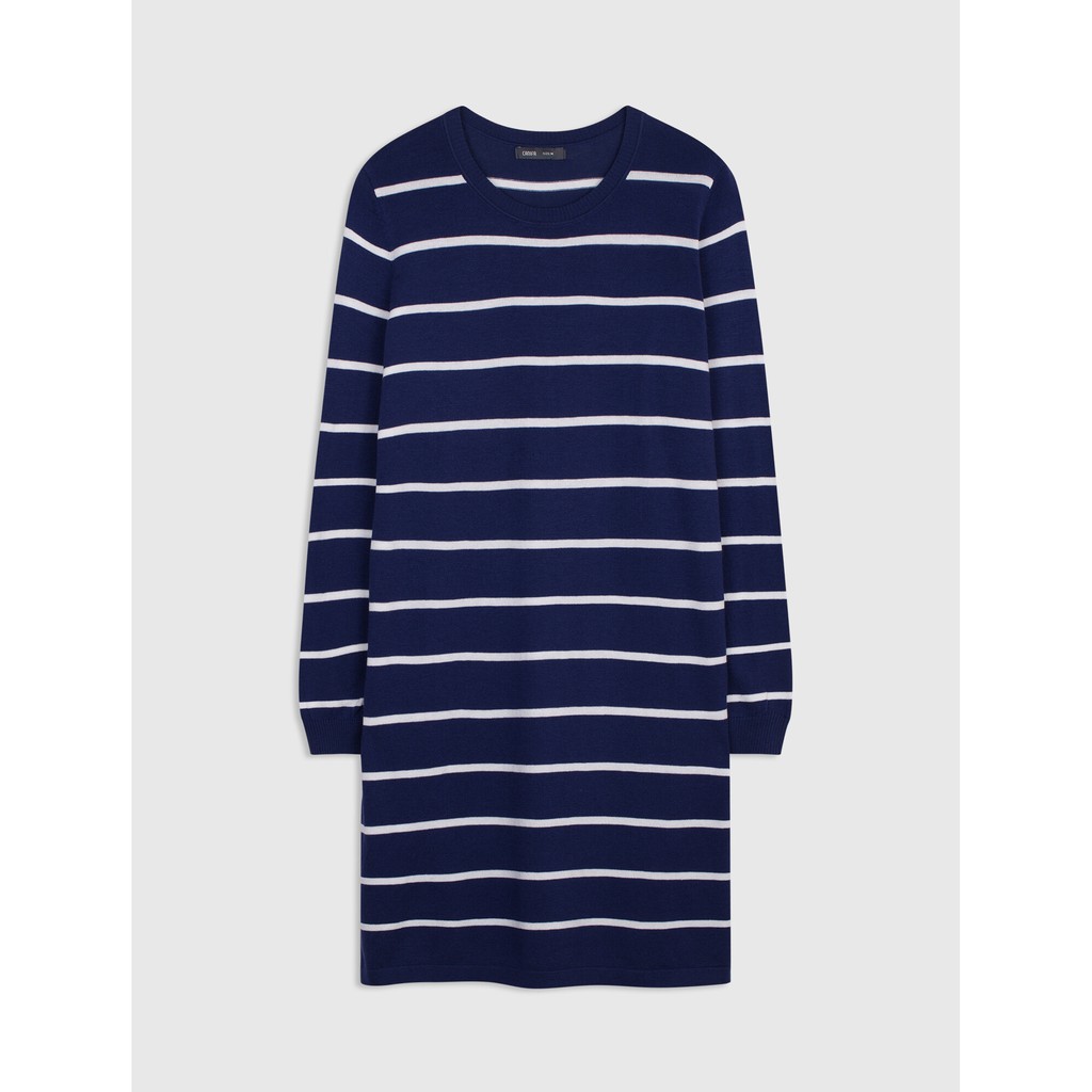 Váy liền nữ pha dệt kẻ ngang 6DS19W002 Canifa | BigBuy360 - bigbuy360.vn