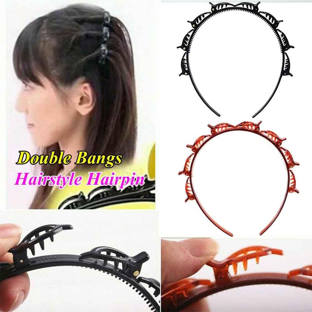 MIH Kẹp Tóc Bện Bằng Resin Phong Cách Mái Đôi Cho Nữ