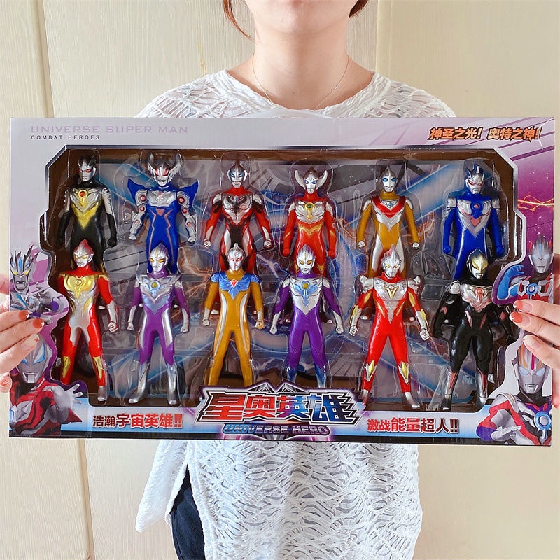 12 Bộ Ultraman Tượng Hình Đồ Chơi Nhân Vật Hành Động Bộ Sưu Tập Đồ Chơi Cho Trẻ Em Bé trai Cực Người Mainan Budak Lelaki
