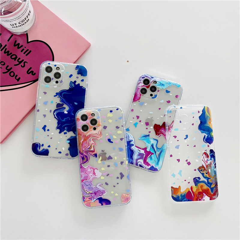 Suitable for SAMSUNG Note20 Note20ultra A21S female  A02S A02/M02 A42 5G A12 5G A20/A30 A50 A50s  personalized ins rendering color splash ink shockproof mobile phone soft TPU mobile phone case