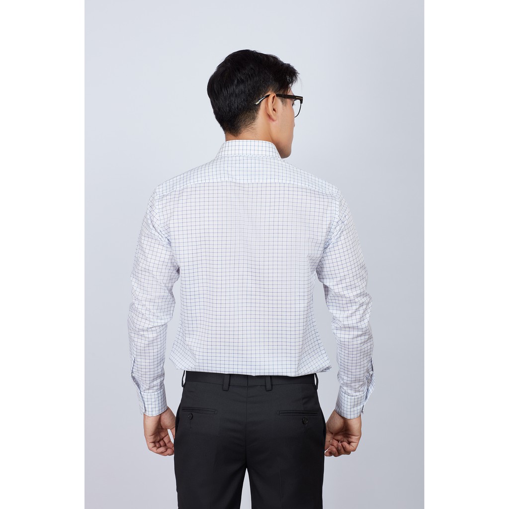 Áo sơ mi nam mattana Slim fit dài tay trắng sọc ca rô MAM29190011704353