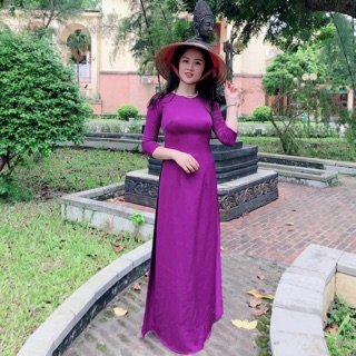 Áo dài tím hồng