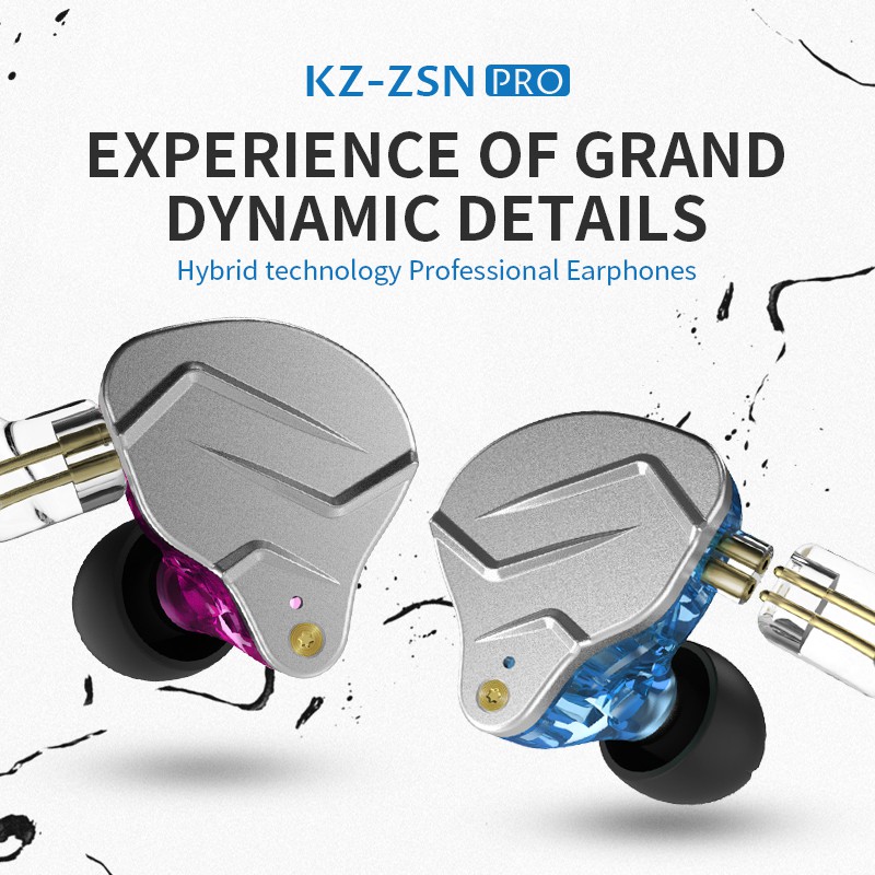 KZ ZSN PRO 1BA+1DD Hybrid technology HIFI Metal In Ear Earphones Bass Earbud Sport Noise Cancelling Headset ZST X AS10 ZS10 ST1